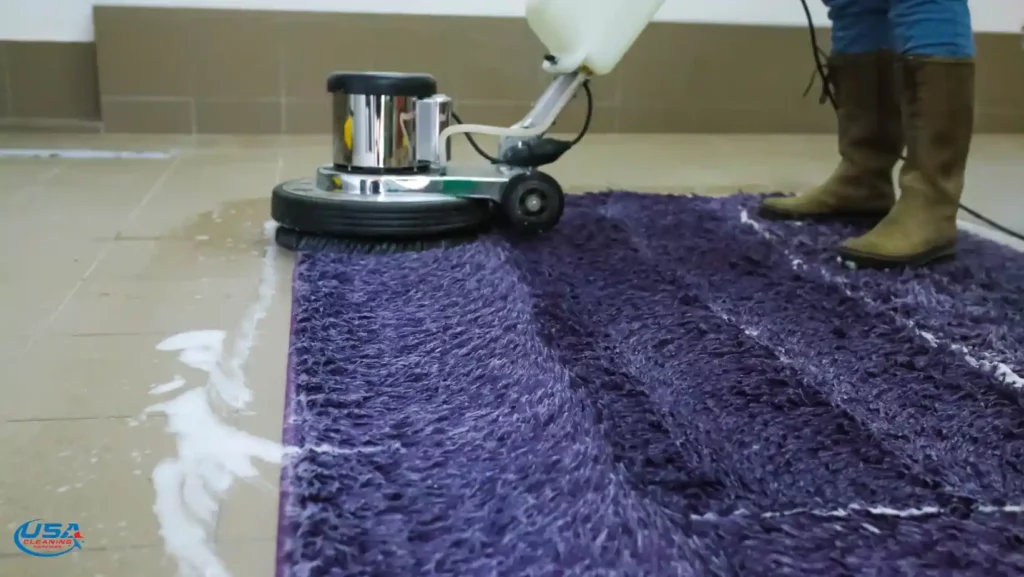 cleaning carpet by water